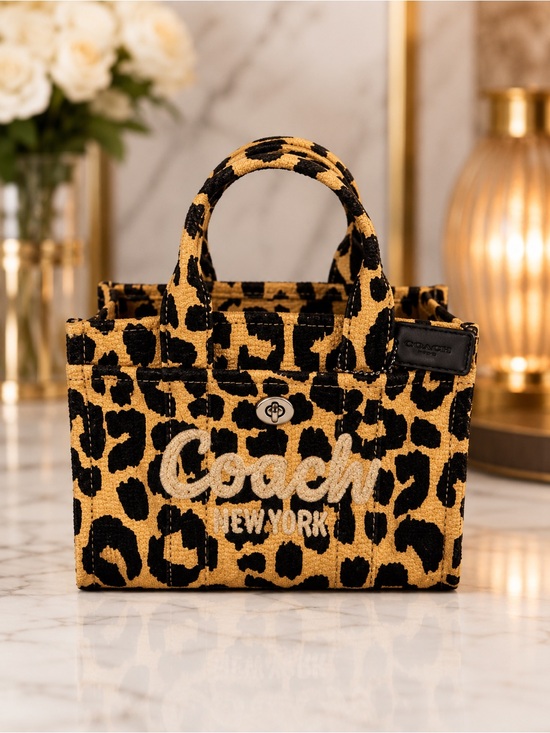 Coach Handbags - Coach Mini Tote Bag Leopard Canvas | Mini Carryall With Crossbody Strap | New